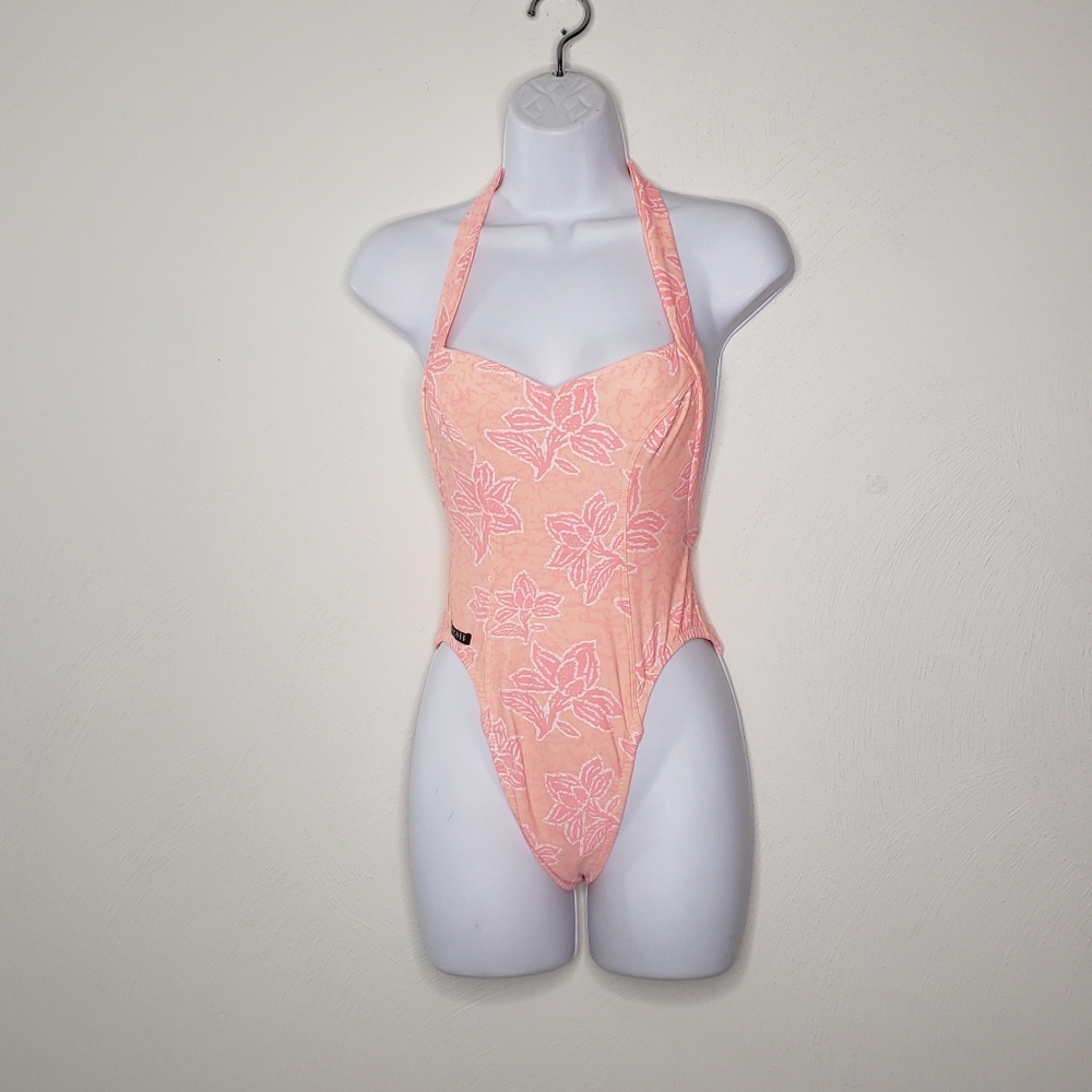 Vintage 90s Tachchee Australia Floral Print High Cut Swimsuit Size Small
